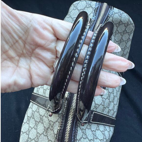 Gucci GG Supreme Joy Boston Medium Top Handle Monogram Satchel Hand Bag - Picture 7 of 10
